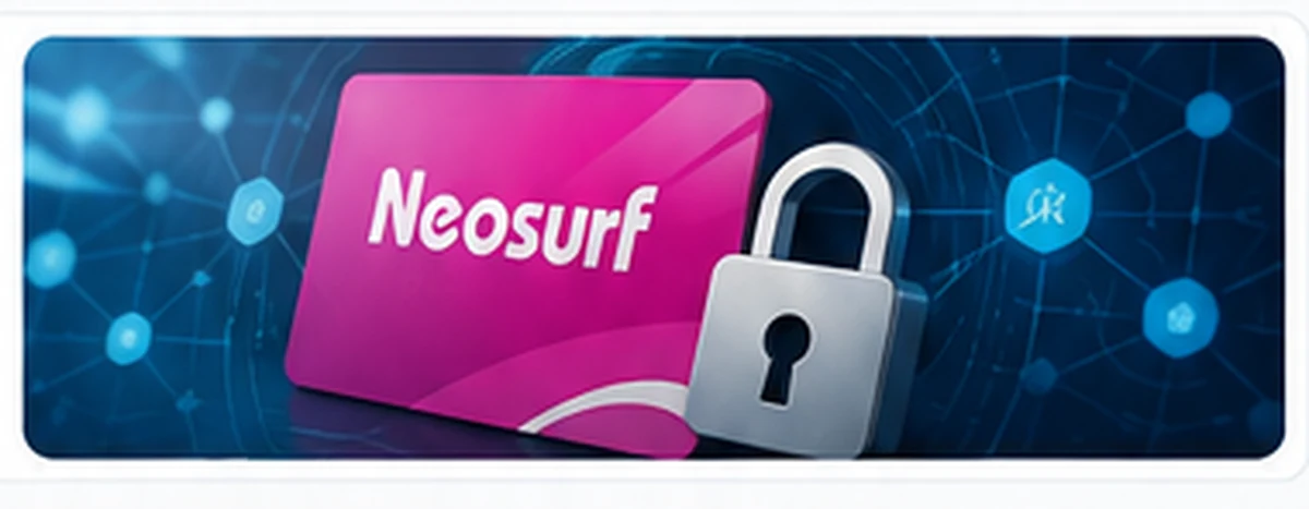 Neosurf voucher security illustration with a protected payment card
